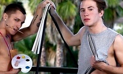 Micah West And Theo Brady - Aspiring Artist Twink Railed By Hunk Muse