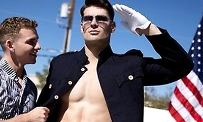 Jack Waters Starts Sucking Marine Malik Delgaty As He Salutes And Stays Still