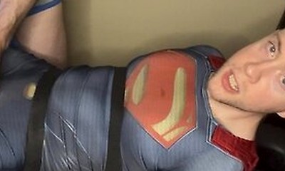 Tied Superman Cumshot Twink