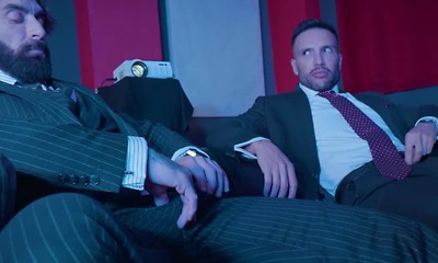 Donato Reyes moans as his bearded lover Scott Carter savors his ass
