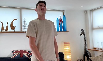 Young Straight & Tall Teen Shows off his Lean Body & Wanks his Big Uncut Cock & Cums Everywhere!