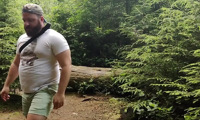 Huzzbearz Bear Pissing in the Woods