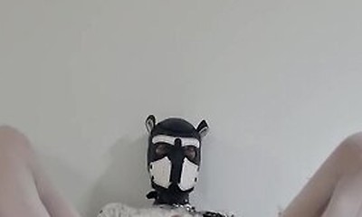 Pup Jerking Off His Big Cock