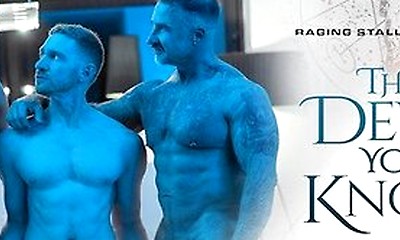 The Devil You Know - Raw Devotion In Chains - Sir Peter Sees Leander Worship Two Big-dick Stepdaddies