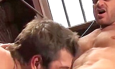 Landon Conrad Is Busy Gulping A Thick Cock Of Zeb Atlas