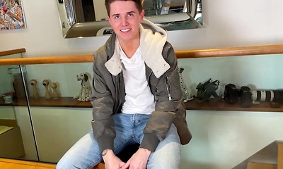 Young Lean & Toned Lad Wanks his Big Uncut Cock & Explodes with Cum Everywhere!